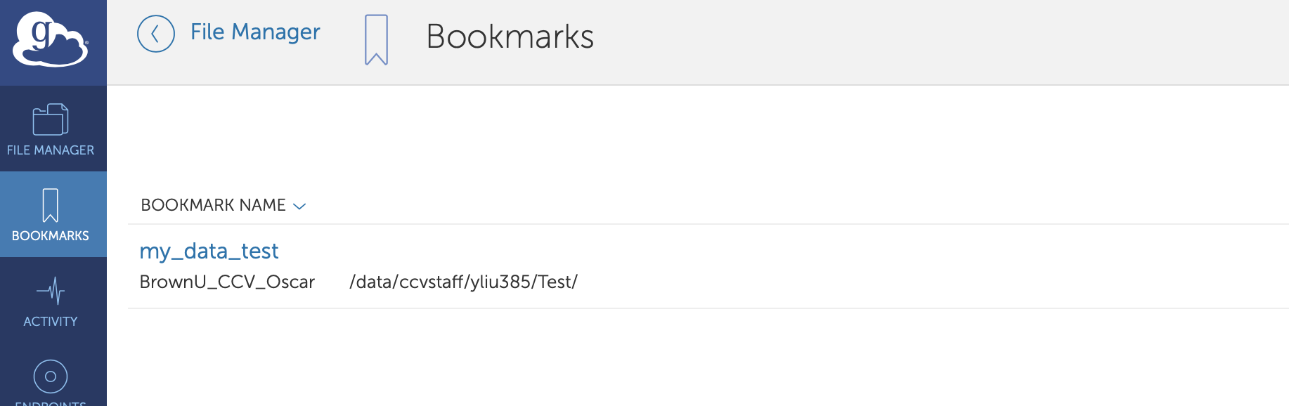 Screenshot of all saved bookmarks.